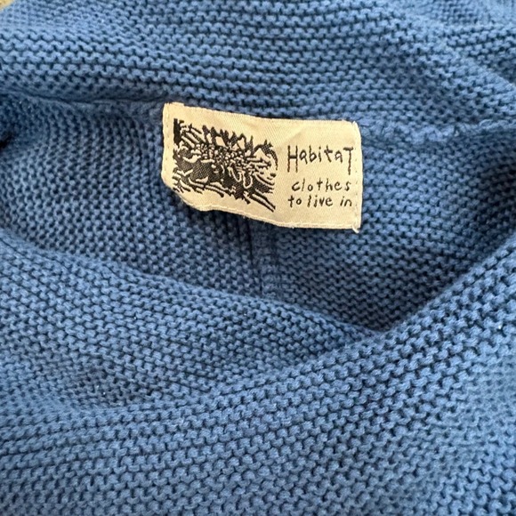 Habitat Women's Blue Cotton Knit Cowl Neck Tunic‎ Sweater Button Front M - Picture 4 of 10